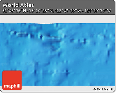 Shaded Relief 3D Map of the Area around 33° 4' 42" N, 122° 19' 29" W