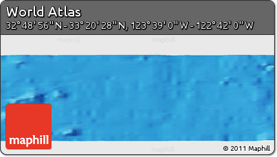 Physical Panoramic Map of the Area around 33° 4' 42" N, 123° 10' 30" W
