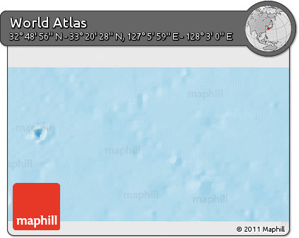 Physical 3D Map of the Area around 33° 4' 42" N, 127° 34' 30" E
