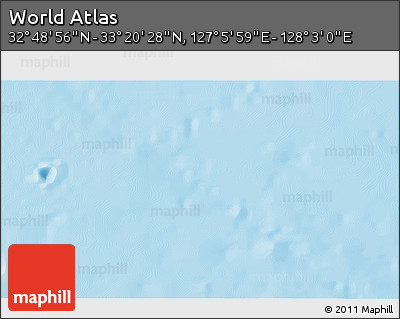 Physical 3D Map of the Area around 33° 4' 42" N, 127° 34' 30" E