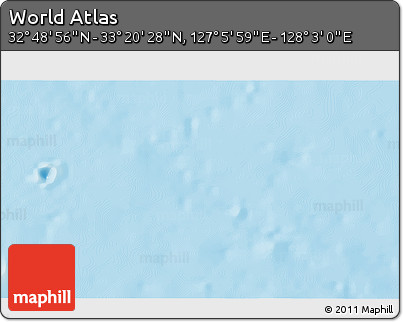 Physical 3D Map of the Area around 33° 4' 42" N, 127° 34' 30" E