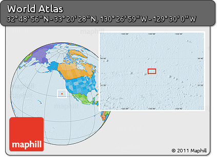 Political Location Map of the Area around 33° 4' 42" N, 129° 58' 29" W