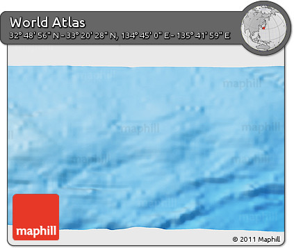 Physical 3D Map of the Area around 33° 4' 42" N, 135° 13' 29" E