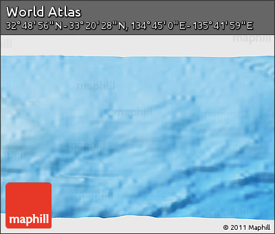 Physical 3D Map of the Area around 33° 4' 42" N, 135° 13' 29" E