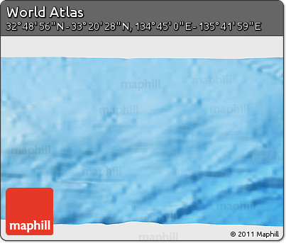 Physical 3D Map of the Area around 33° 4' 42" N, 135° 13' 29" E