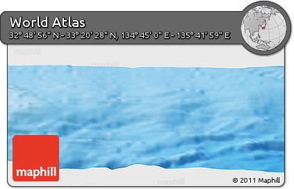Physical Panoramic Map of the Area around 33° 4' 42" N, 135° 13' 29" E
