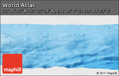 Physical Panoramic Map of the Area around 33° 4' 42" N, 135° 13' 29" E