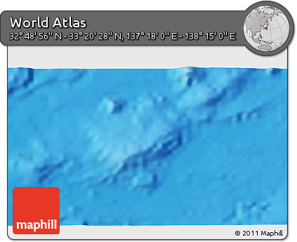 Physical 3D Map of the Area around 33° 4' 42" N, 137° 46' 30" E