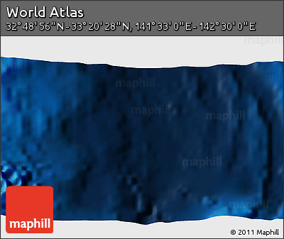 Physical 3D Map of the Area around 33° 4' 42" N, 142° 1' 30" E