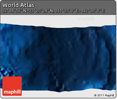 Physical 3D Map of the Area around 33° 4' 42" N, 142° 1' 30" E