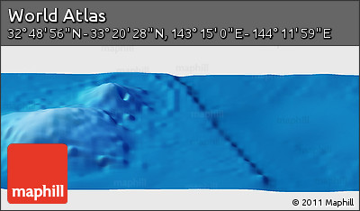 Physical Panoramic Map of the Area around 33° 4' 42" N, 143° 43' 29" E