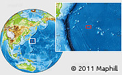 Physical Location Map of the area around 33° 4' 42" N, 146° 16' 30" E