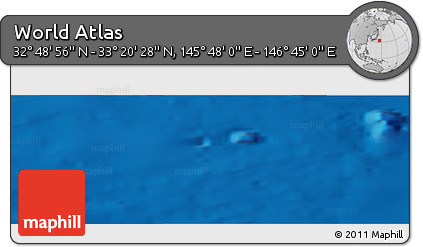 Physical Panoramic Map of the Area around 33° 4' 42" N, 146° 16' 30" E