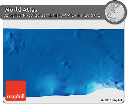 Physical 3D Map of the Area around 33° 4' 42" N, 147° 58' 29" E