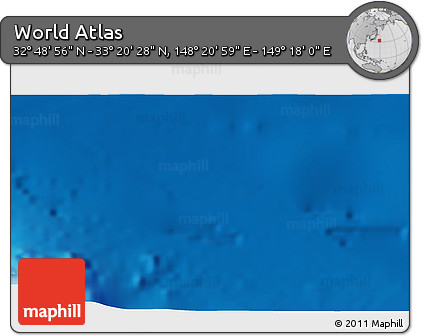 Physical 3D Map of the Area around 33° 4' 42" N, 148° 49' 29" E
