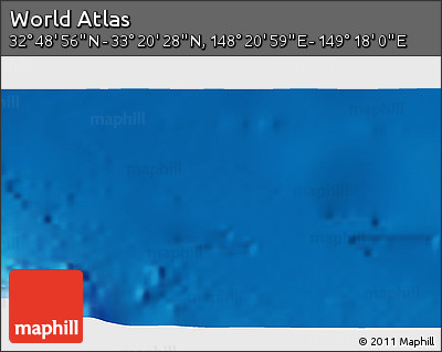 Physical 3D Map of the Area around 33° 4' 42" N, 148° 49' 29" E