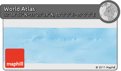 Physical Panoramic Map of the Area around 33° 4' 42" N, 14° 31' 30" E