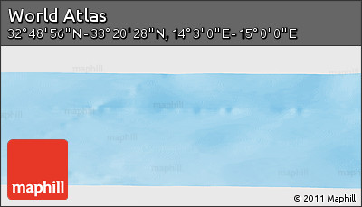 Physical Panoramic Map of the Area around 33° 4' 42" N, 14° 31' 30" E