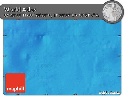 Physical Map of the Area around 33° 4' 42" N, 14° 22' 30" W