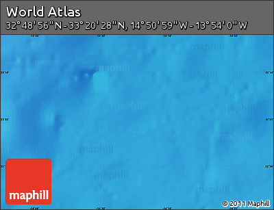Physical Map of the Area around 33° 4' 42" N, 14° 22' 30" W