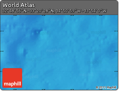 Physical Map of the Area around 33° 4' 42" N, 14° 22' 30" W