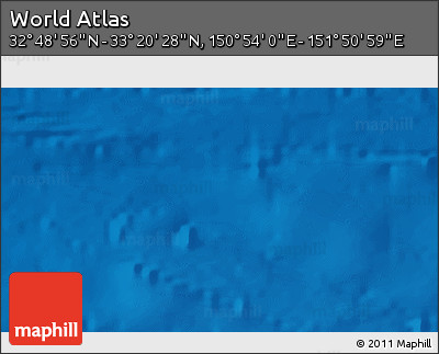 Physical 3D Map of the Area around 33° 4' 42" N, 151° 22' 30" E