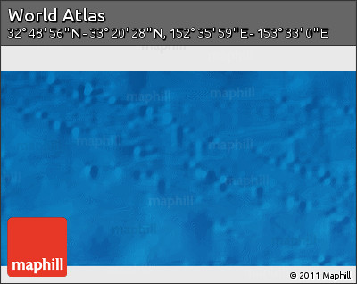 Physical 3D Map of the Area around 33° 4' 42" N, 153° 4' 29" E