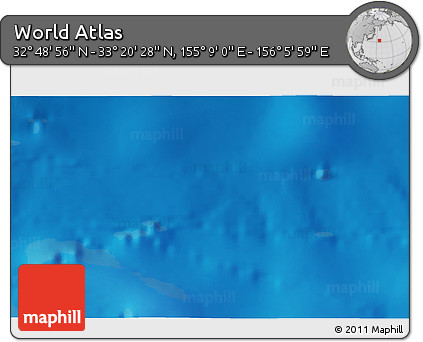 Physical 3D Map of the Area around 33° 4' 42" N, 155° 37' 30" E