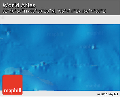 Physical 3D Map of the Area around 33° 4' 42" N, 155° 37' 30" E