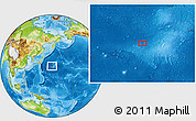 Physical Location Map of the area around 33° 4' 42" N, 155° 37' 30" E