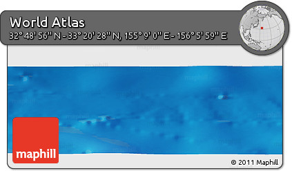 Physical Panoramic Map of the Area around 33° 4' 42" N, 155° 37' 30" E