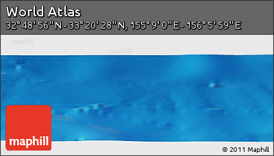 Physical Panoramic Map of the Area around 33° 4' 42" N, 155° 37' 30" E