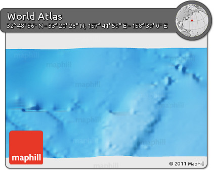 Physical 3D Map of the Area around 33° 4' 42" N, 158° 10' 30" E