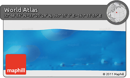Physical Panoramic Map of the Area around 33° 4' 42" N, 160° 43' 29" E