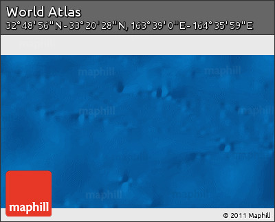 Physical 3D Map of the Area around 33° 4' 42" N, 164° 7' 30" E