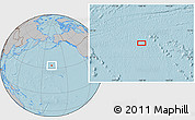 Gray Location Map of the area around 33° 4' 42" N, 168° 13' 29" W, hill shading
