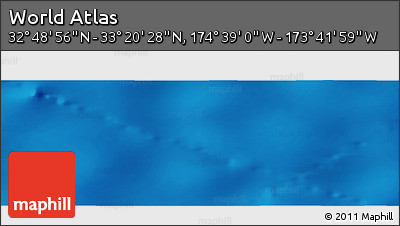 Physical Panoramic Map of the Area around 33° 4' 42" N, 174° 10' 30" W
