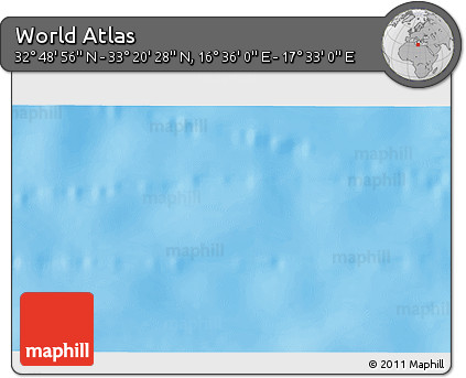 Physical 3D Map of the Area around 33° 4' 42" N, 17° 4' 30" E