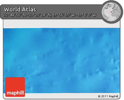 Physical 3D Map of the Area around 33° 4' 42" N, 19° 28' 30" W
