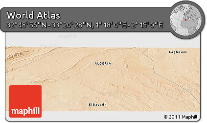Satellite Panoramic Map of the Area around 33° 4' 42" N, 1° 46' 29" E