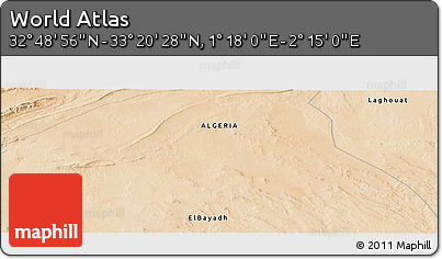 Satellite Panoramic Map of the Area around 33° 4' 42" N, 1° 46' 29" E