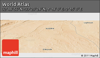 Satellite Panoramic Map of the Area around 33° 4' 42" N, 1° 46' 29" E
