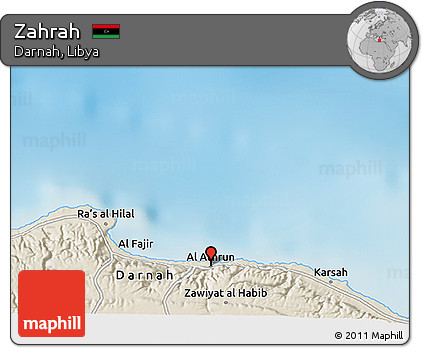 Shaded Relief 3D Map of Zahrah