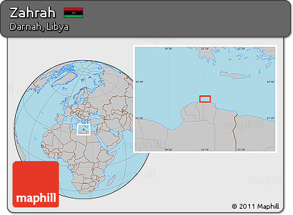 Gray Location Map of Zahrah
