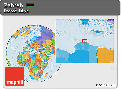 Political Location Map of Zahrah