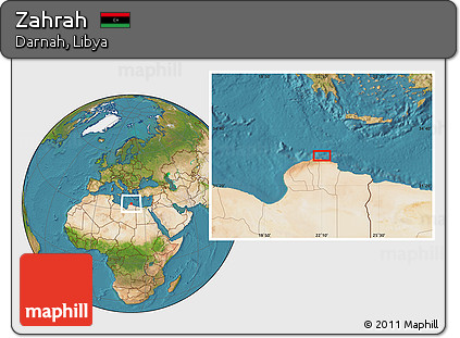 Satellite Location Map of Zahrah