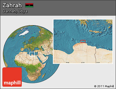 Satellite Location Map of Zahrah