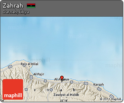 Shaded Relief Map of Zahrah
