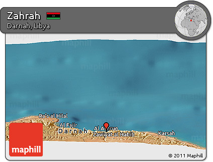 Satellite Panoramic Map of Zahrah