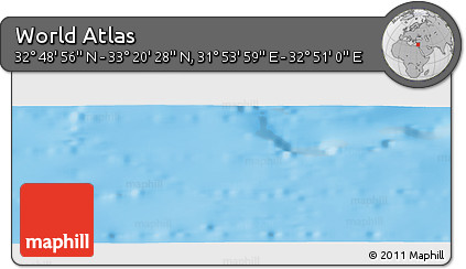 Shaded Relief Panoramic Map of the Area around 33° 4' 42" N, 32° 22' 30" E